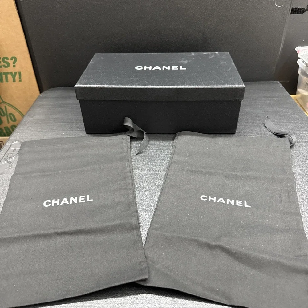 Chanel Authentic Empty Black Shoes Box  And 2 Bag Gift Box 12